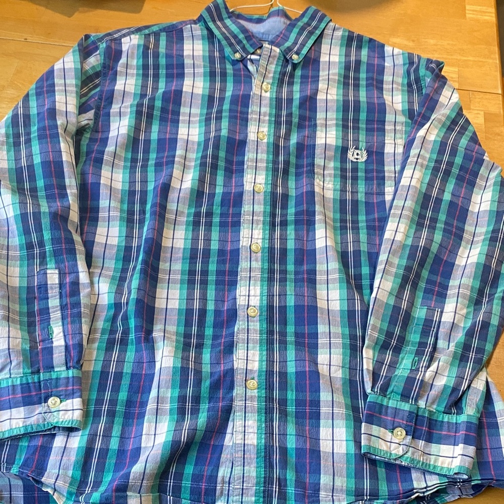 Chaps Multicolor Plaid Button Down Shirt